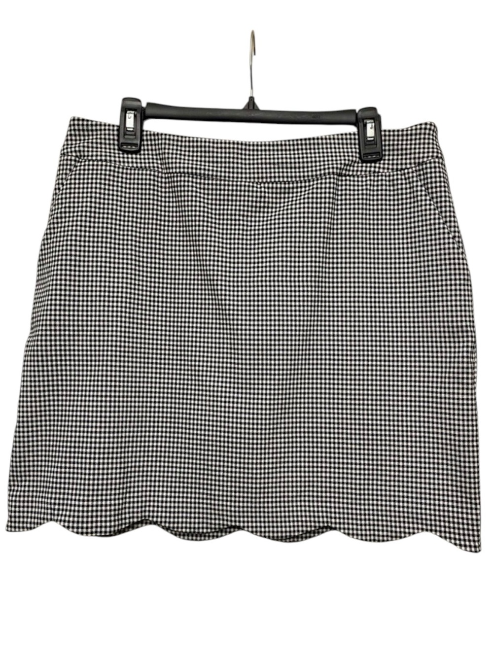 Tribal Biana Scalloped Hem Black White Gingham Skort 12